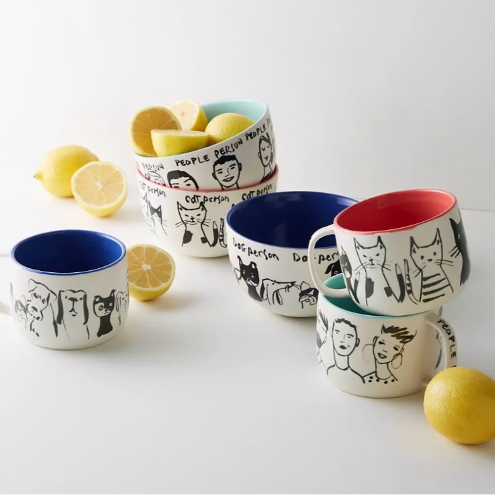 Anthropologie "My Kind Of Person" People
Sketch Mug Turquoise Interior - Retired - Picture 1 of 8